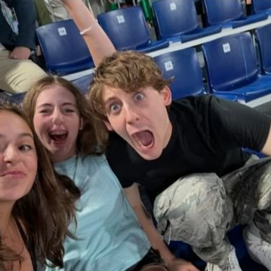 Photo shared by Sarah Jessica Parker, son James Wilkie, on Instagram, with his twin sisters, during a family trip to the 2024 Olympics in Paris
