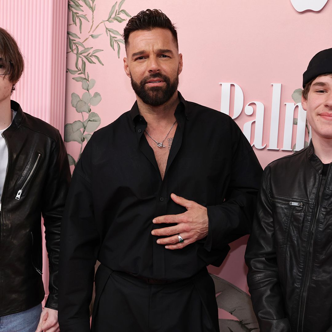 Ricky Martin poses for rare photo with twin sons, 15 - and they're so tall