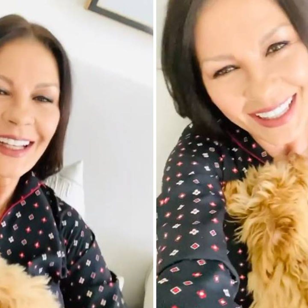 Catherine Zeta-Jones' husband Michael Douglas and their cute puppy give glimpse into New York home