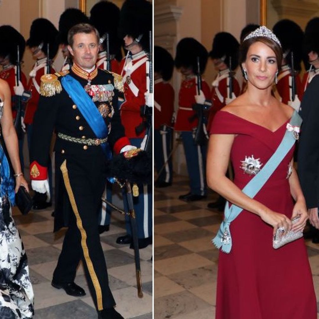 Crown Princess Mary and Princess Marie of Denmark stun in glittering tiaras at Danish state dinner