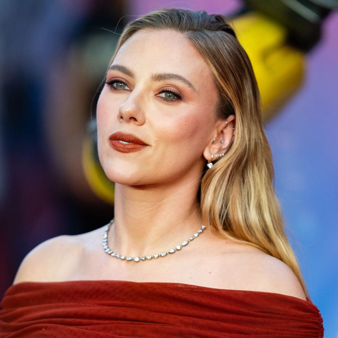 Scarlett Johansson nails power dressing in tonal three-piece suit and heels