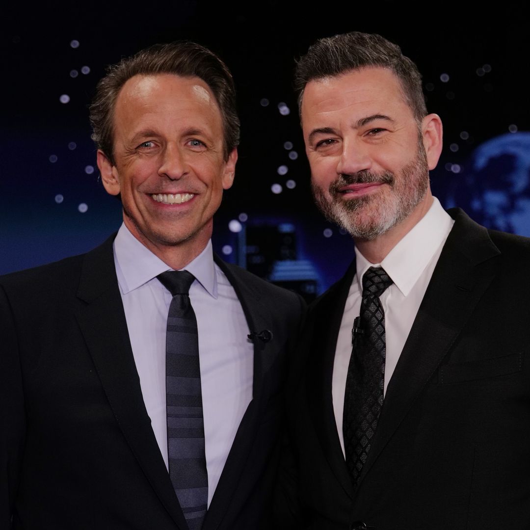 JIMMY KIMMEL LIVE!  "Jimmy Kimmel Live!" airs every weeknight at 11:35 p.m. ET and features a diverse lineup of guests that include celebrities, athletes, musical acts, comedians and human interest subjects, along with comedy bits and a house band. The guests for Monday, April 15 included Seth Meyers ("Late Night with Seth Meyers"), Riley Keough ("Under the Bridge"), and musical guest Black Pumas.
SETH MEYERS, JIMMY KIMMEL