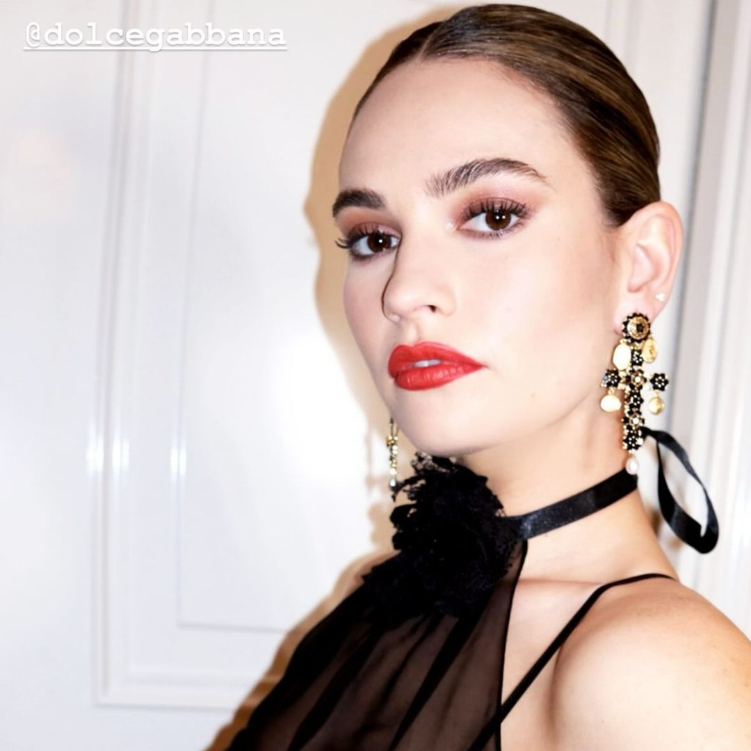 Lily James' cropped graphic tee nods to her latest music collaboration