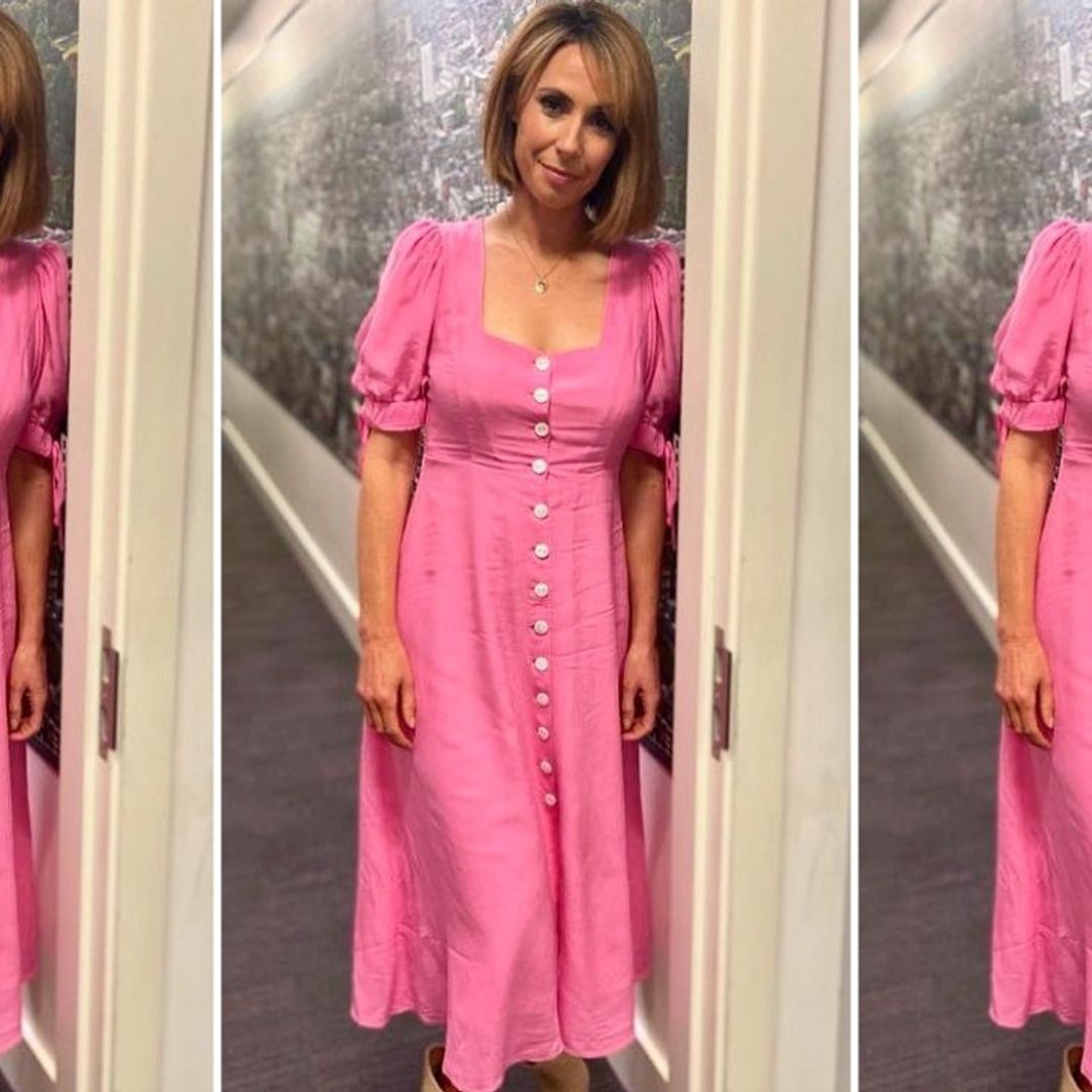 Alex Jones' bubblegum pink summer dress is such a beauty