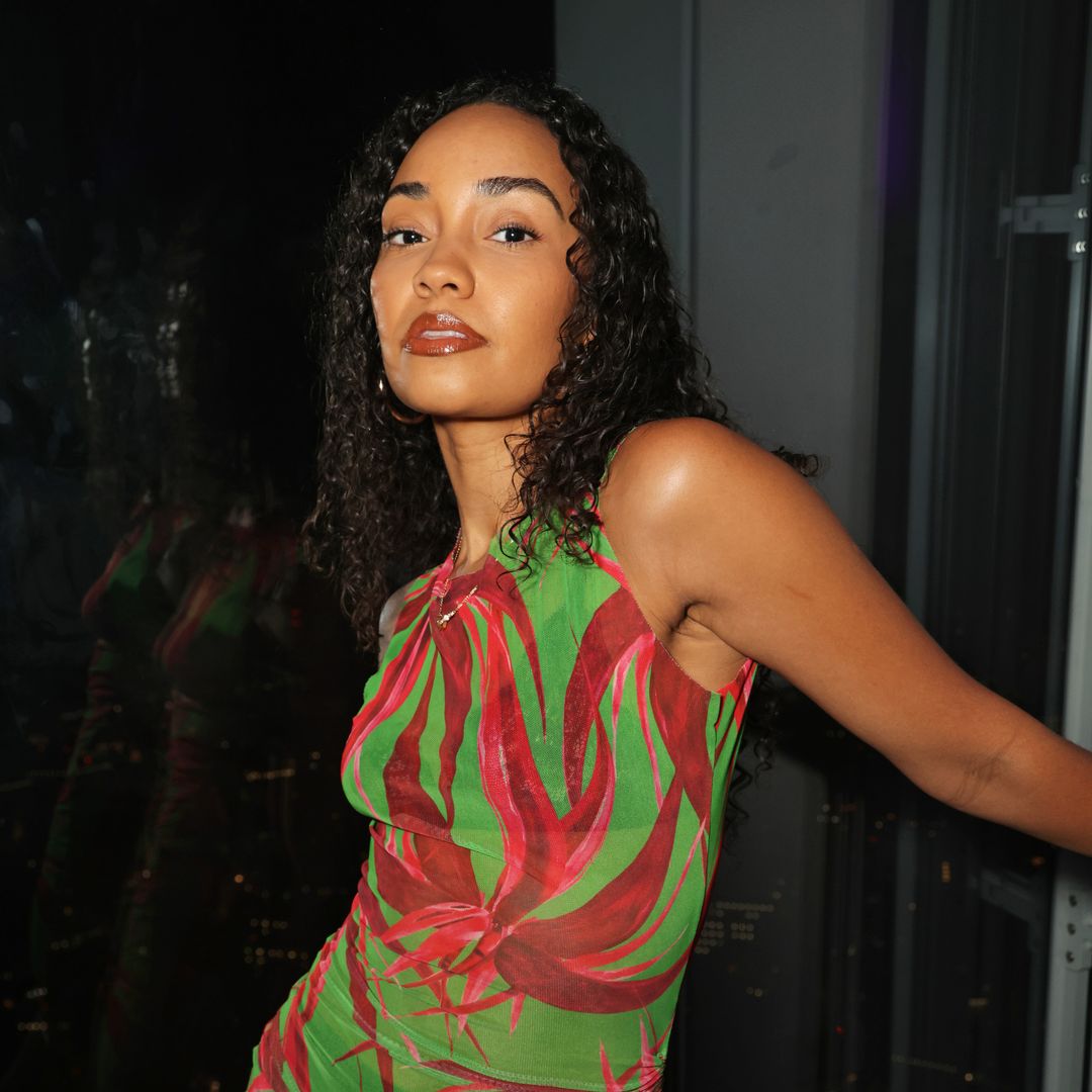 Leigh-Anne Pinnock rocks sheer tropical mini dress for unexpected reunion with Little Mix bandmate