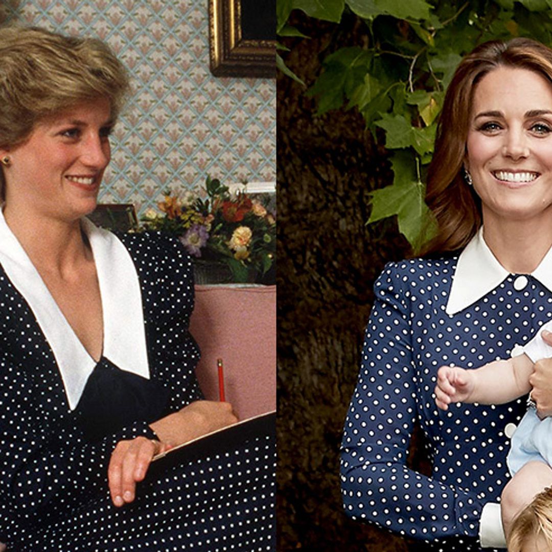 Duchess Kate's polka dot dress is almost exactly like Princess Diana's