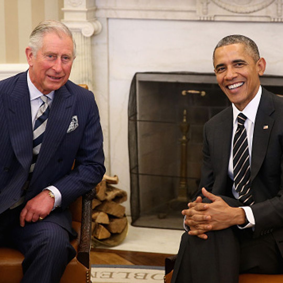 Prince Charles and Camilla meet with President Obama after bowling trip