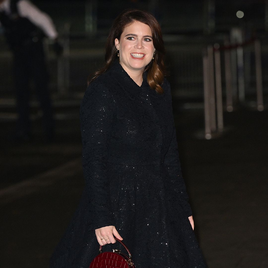 Grinning Princess Eugenie recycles slinky satin mini dress for London lunch date