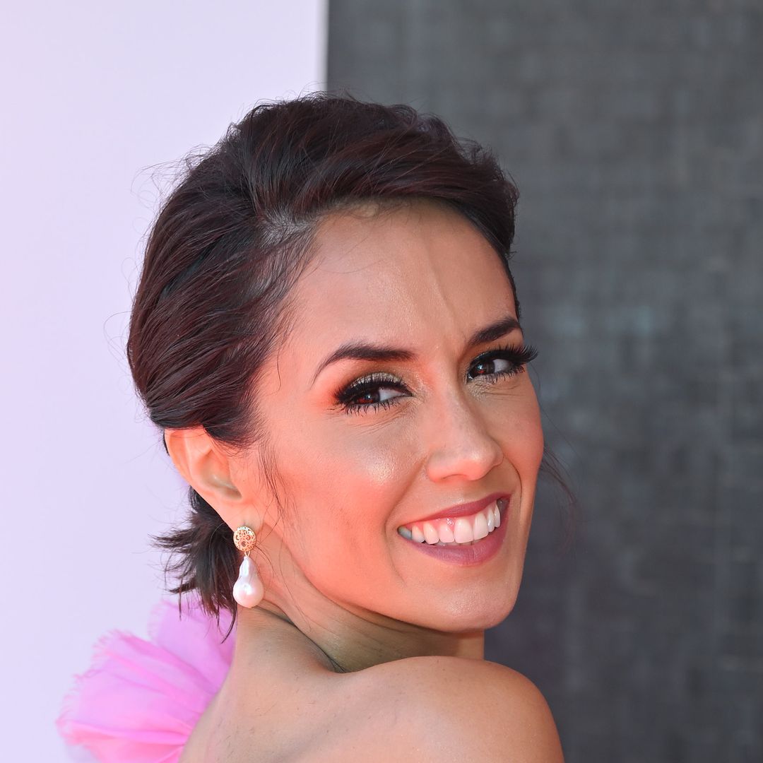 Janette Manrara shows off bare bump in lacy pink pajamas ahead of due date