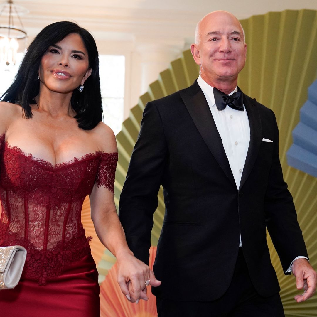 Lauren Sanchez dazzles in $2,200 gown as she and Jeff Bezos lead the glamorous arrivals at Joe Biden's state dinner