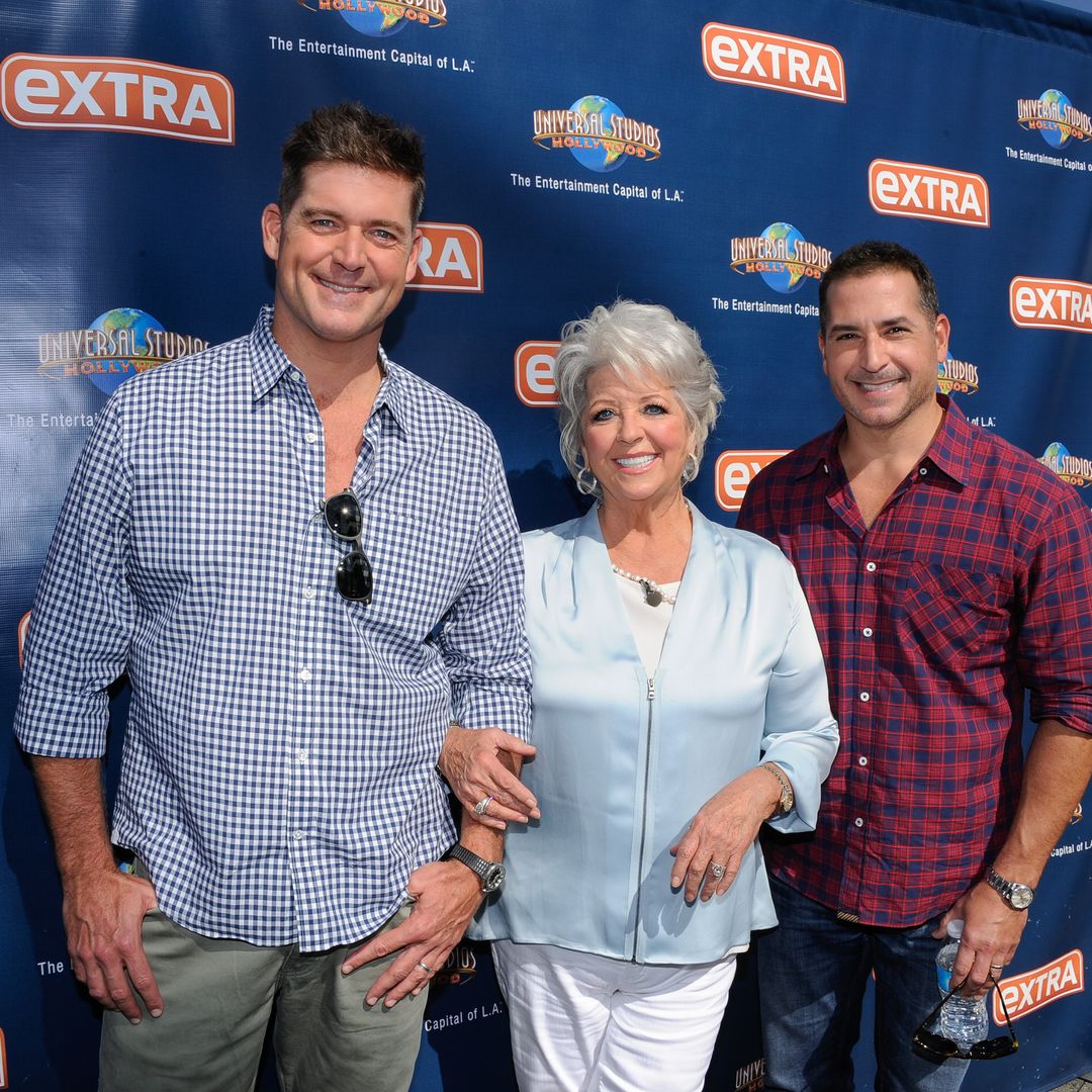 Jamie Deen, Bobby Deen and Paula Deen visit "Extra" at Universal Studios Hollywood on October 1, 2014 in Universal City, California