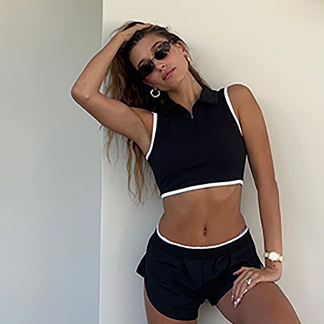 Hailey Bieber looks seriously stylish in cropped workout gear