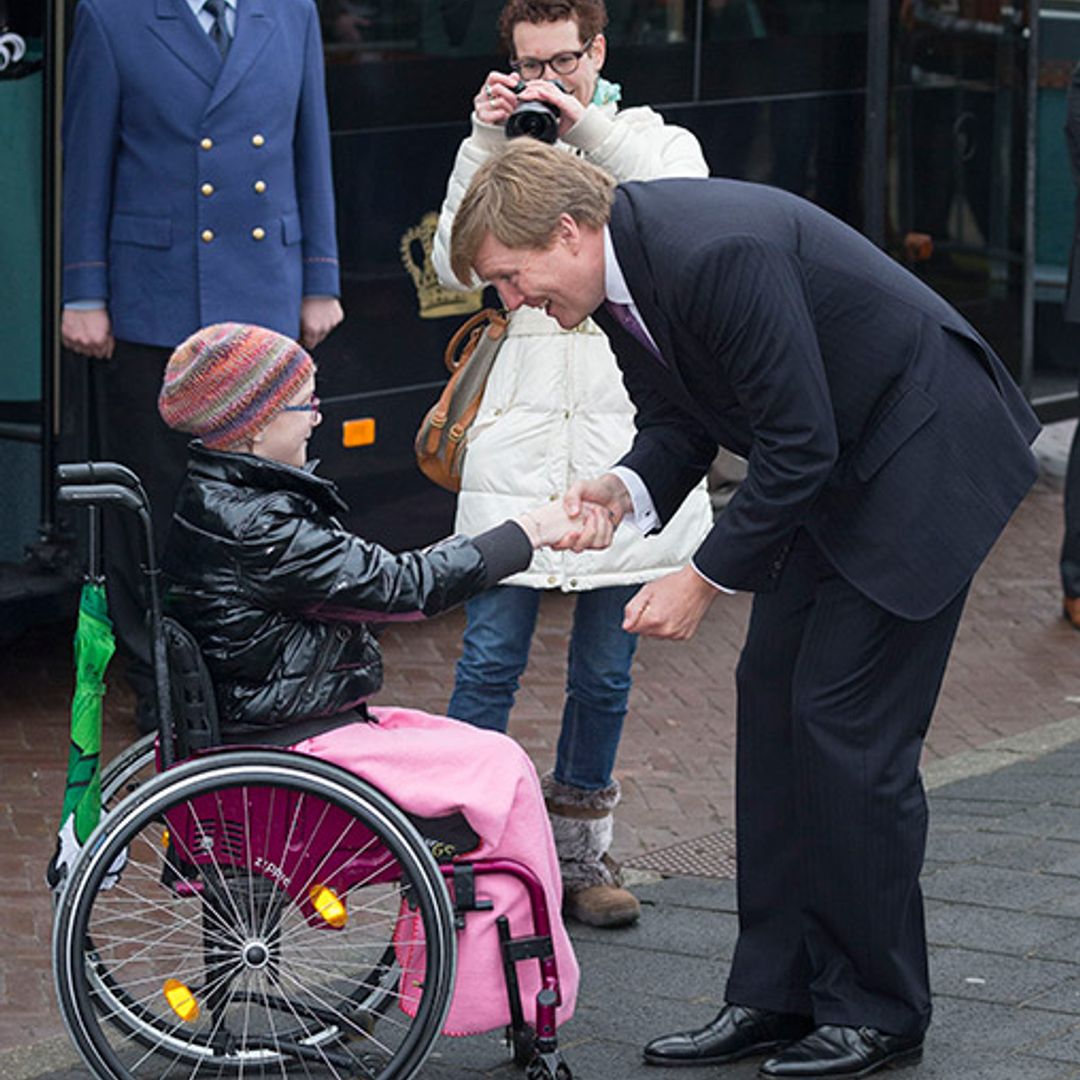 Queen Máxima and King Willem-Alexander greet crowds on public engagement