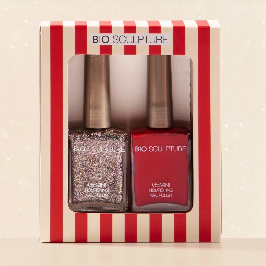 red and glitter nail polish set 