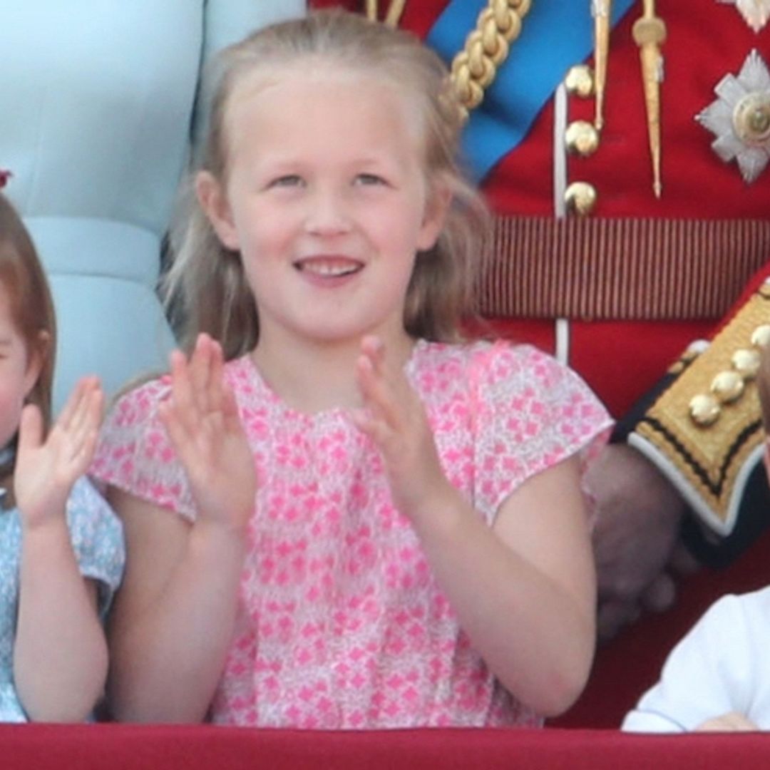 Prince George and Princess Charlotte wave excitedly at crowds at Trooping the Colour