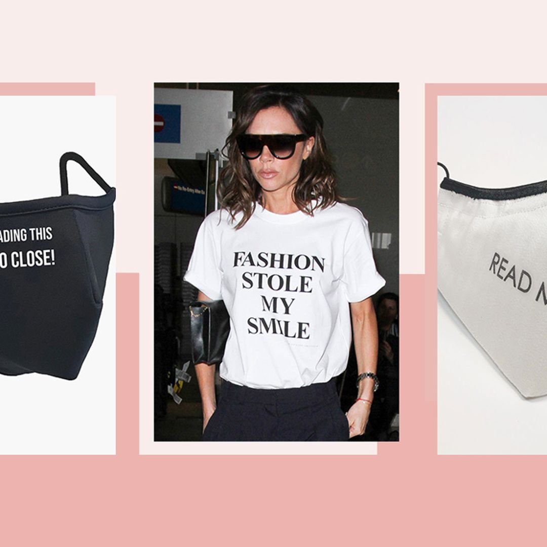 Love Victoria Beckham's slogan T-shirts? You'll want these sassy face masks