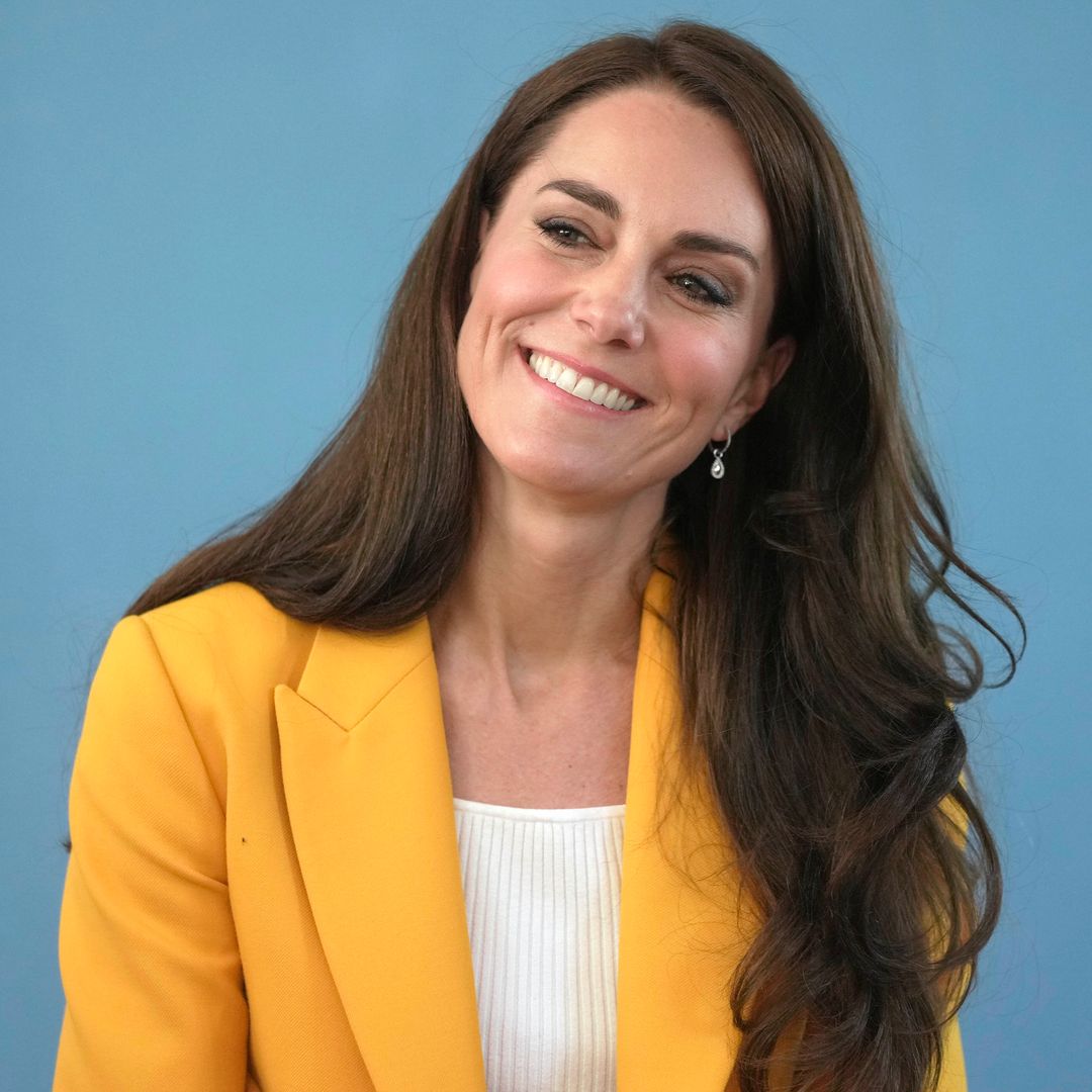 Princess Kate brightens up Bath in the brightest blazer and fitted trousers