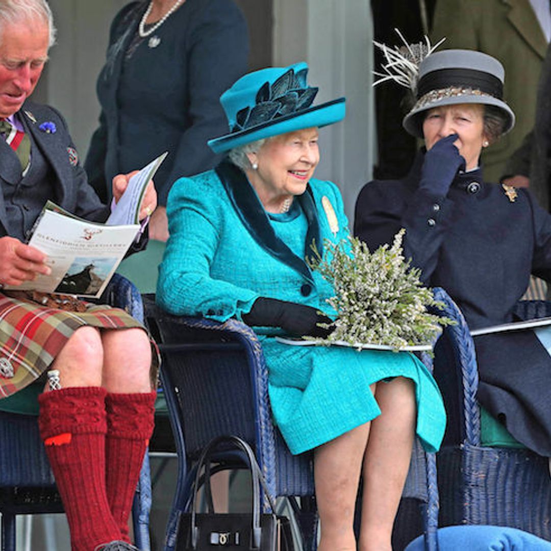 The Queen laughs and giggles with Prince Charles and Princess Anne as she returns to work - see all the fun pictures!