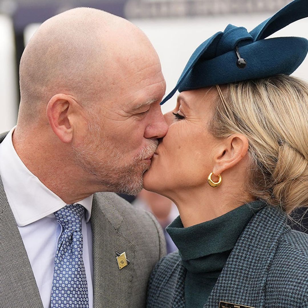 Zara Tindall's loved-up display with husband Mike as they share kiss at Cheltenham Festival