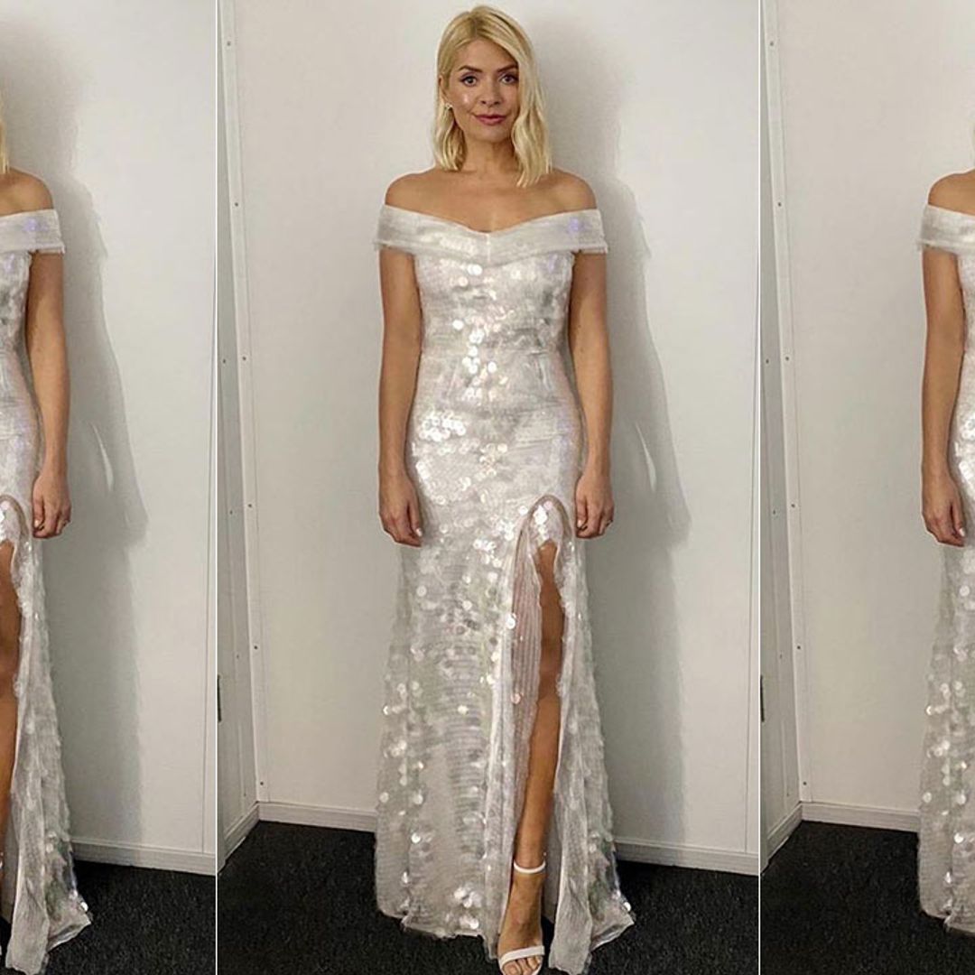 Holly Willoughby dazzles Dancing on Ice fans in a silver sequin gown