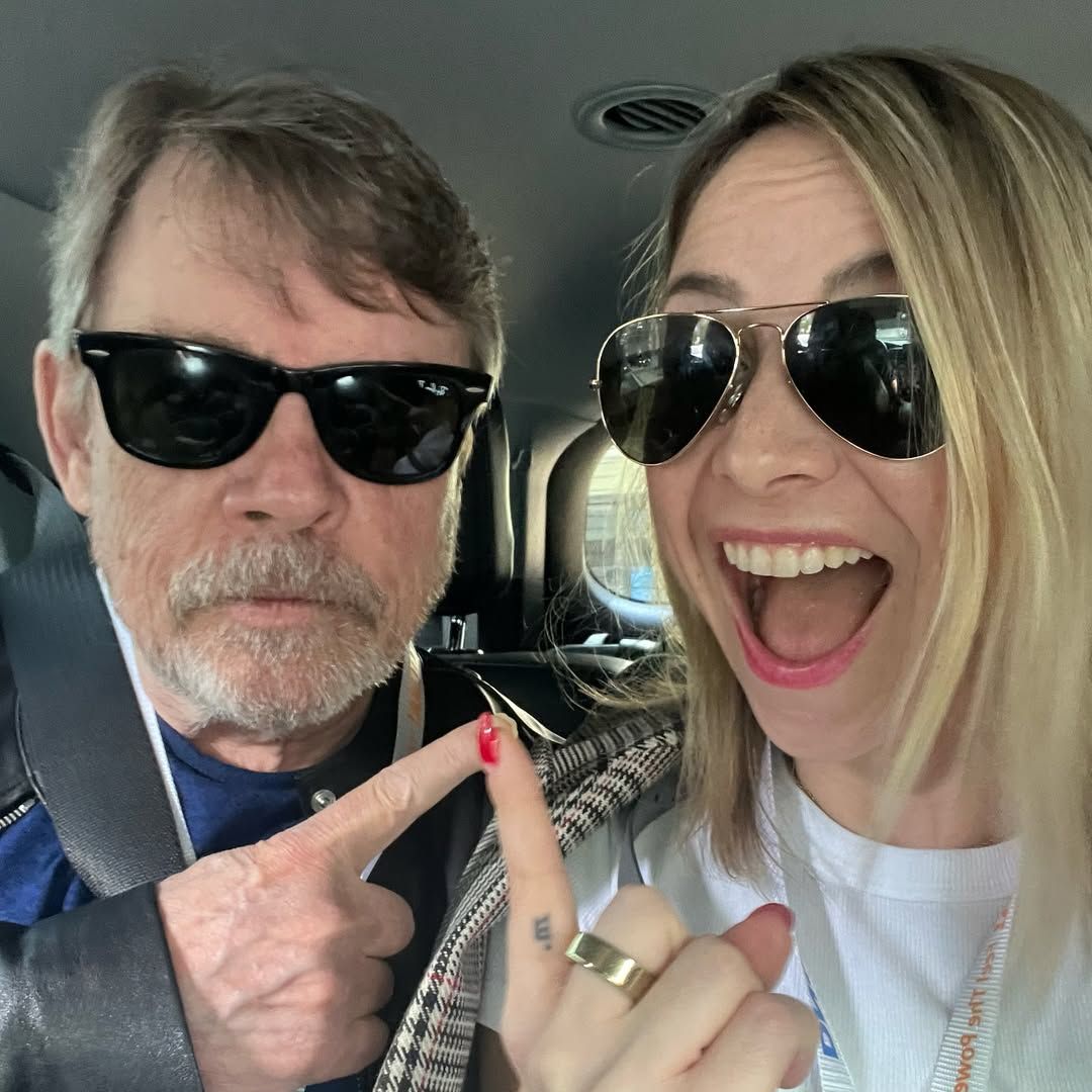 Mark Hamill and his daughter Chelsea Hamill wearing sunglasses pose for a selfie in their car, shared on Instagram