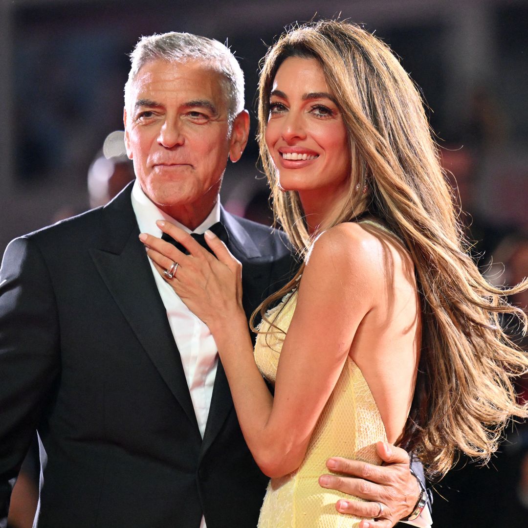 George Clooney and his wife Amal Clooney attend the red carpet of the movie "Wolfs" presented out of competition during the 81st International Venice Film Festival at Venice Lido, on September 1, 2024