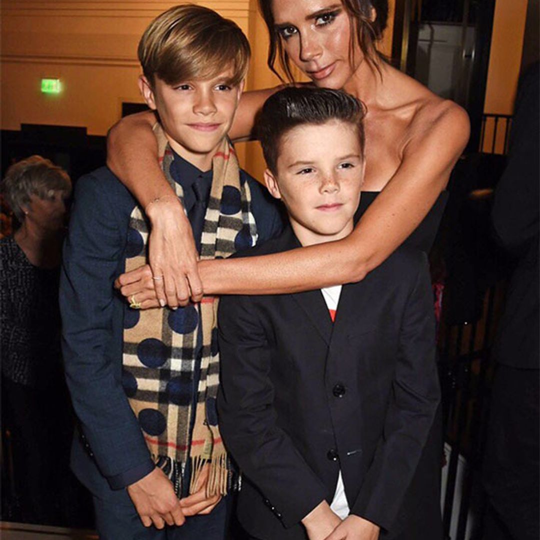 Victoria Beckham's pride as handsome son Romeo leads stars at Burberry bash