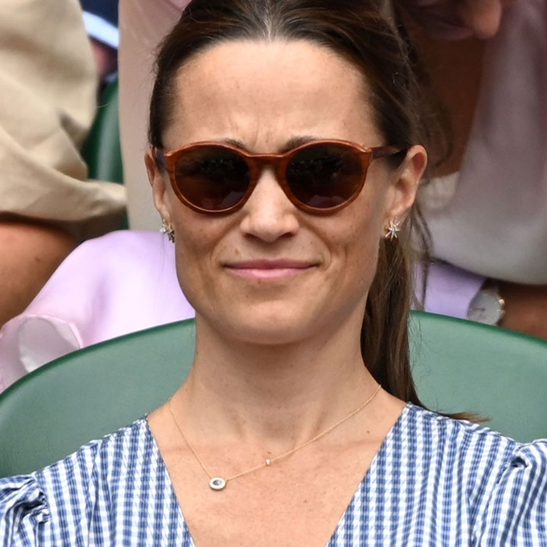 Pippa Middleton stuns in gingham for first Wimbledon appearance with husband James