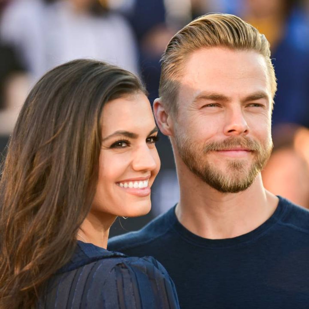 Derek Hough supported by Hayley Erbert as he details Covid recovery