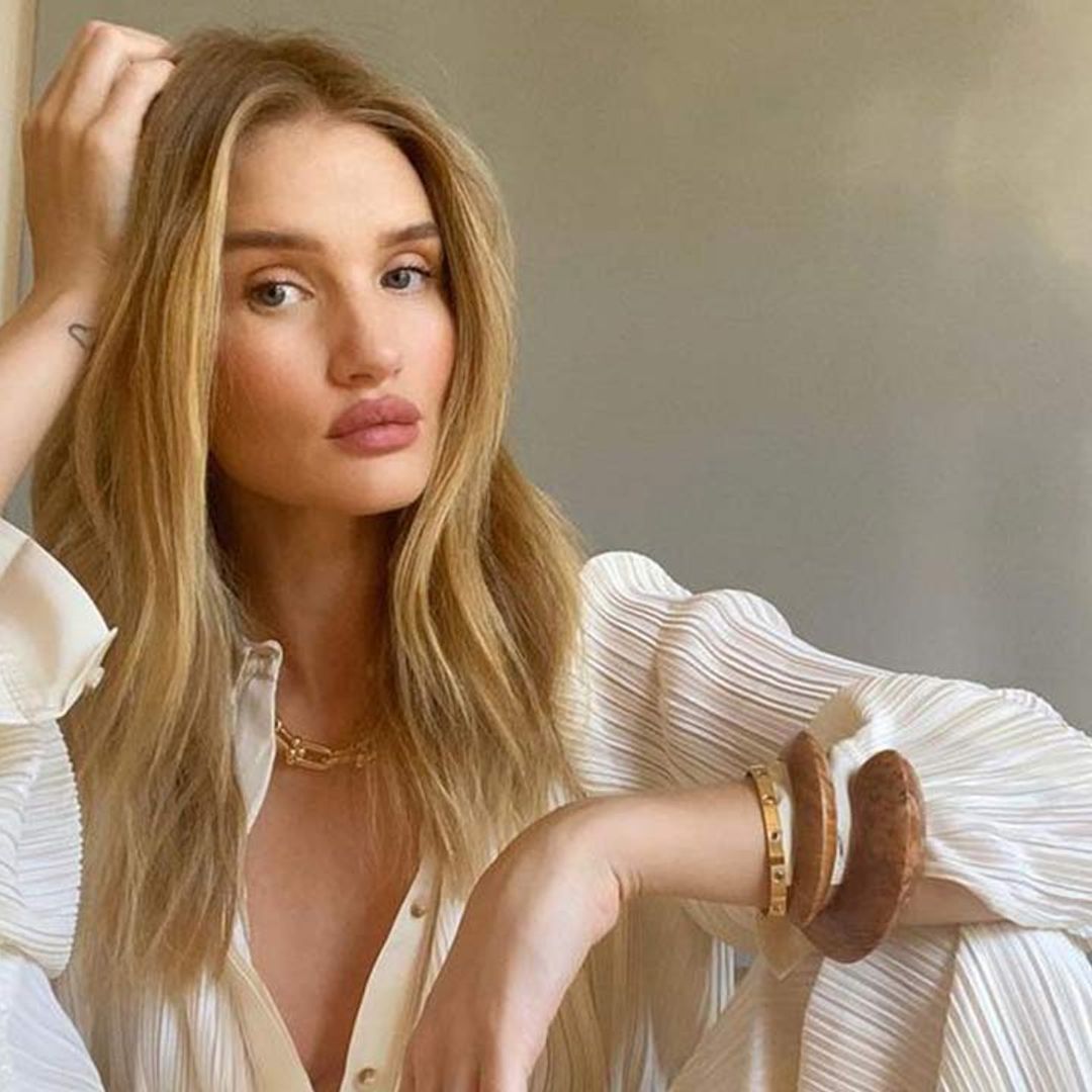 Rosie Huntington-Whiteley floors fans in dreamy loungewear for peek inside minimalist bedroom