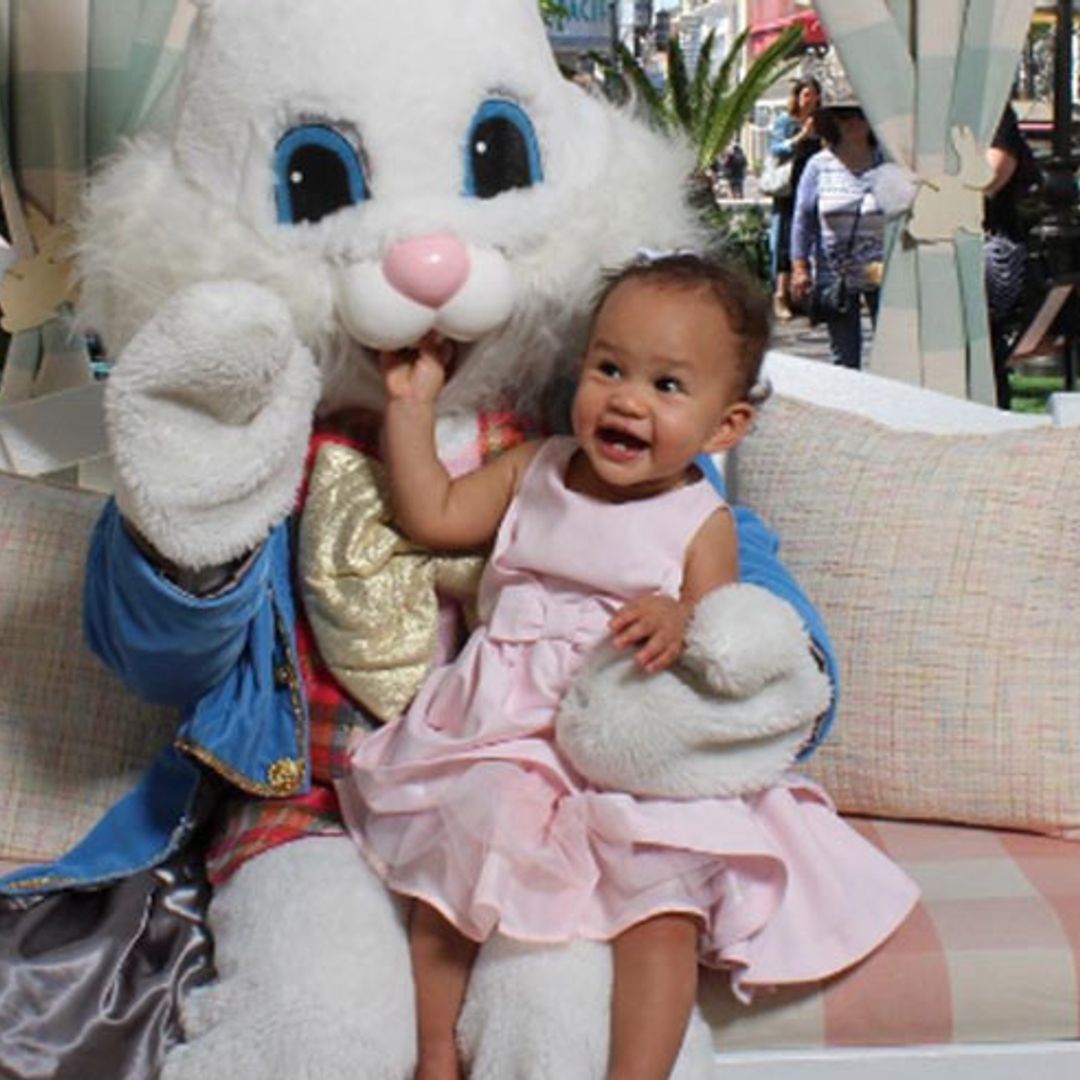 Chrissy Teigen and John Legend's daughter Luna meets the Easter bunny: see the cute pictures