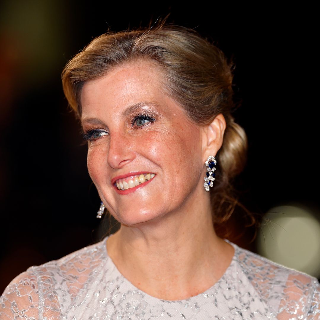 Duchess Sophie looks ethereal in regal backless dress and glittering sapphires for night at the theatre
