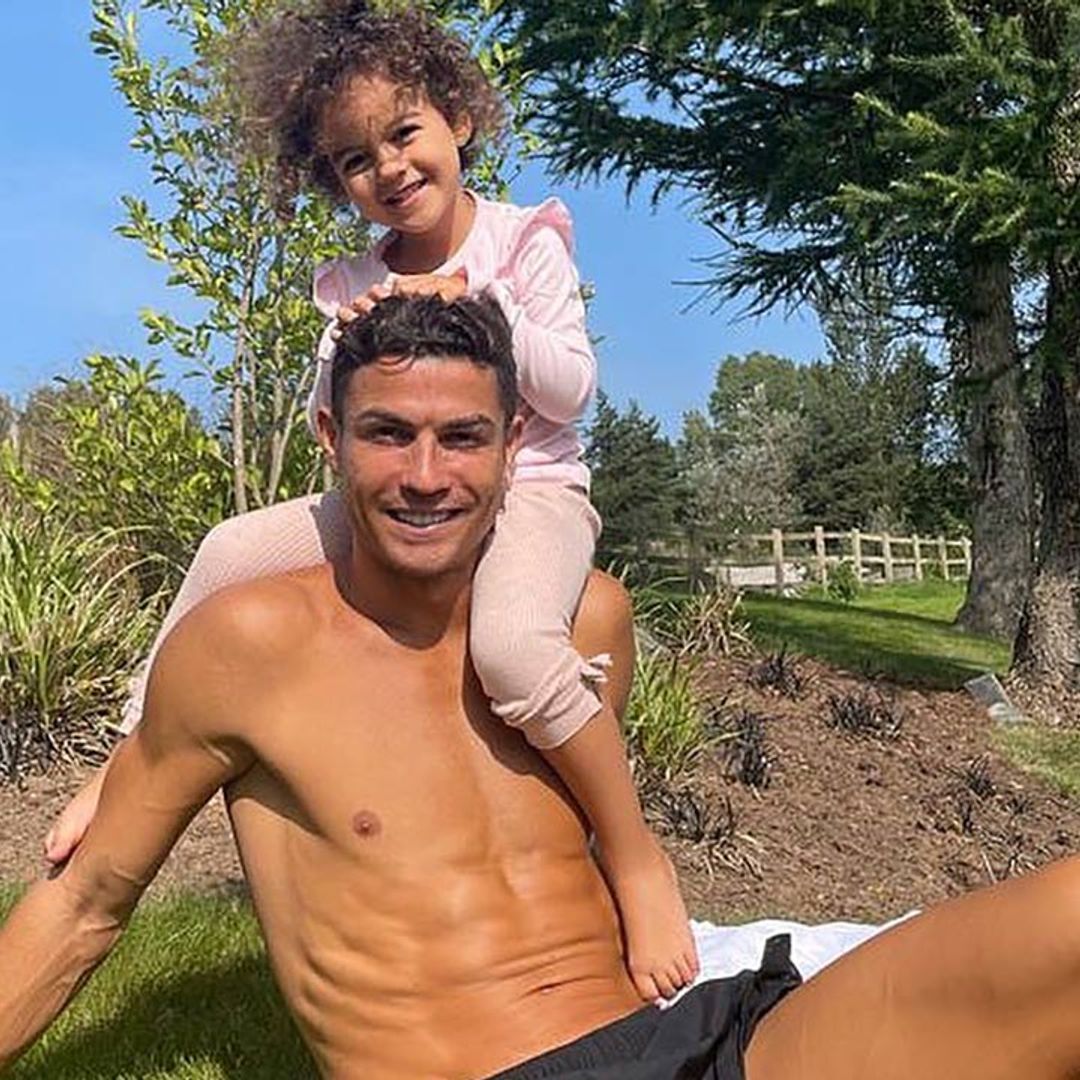 Cristiano Ronaldo poses shirtless in impressive garden at new Manchester home