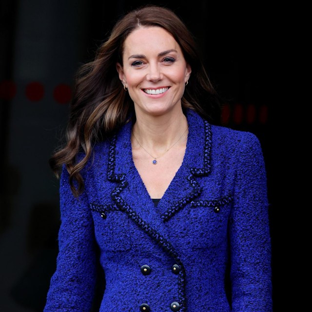 Kate Middleton wearing blue Chanel blazer