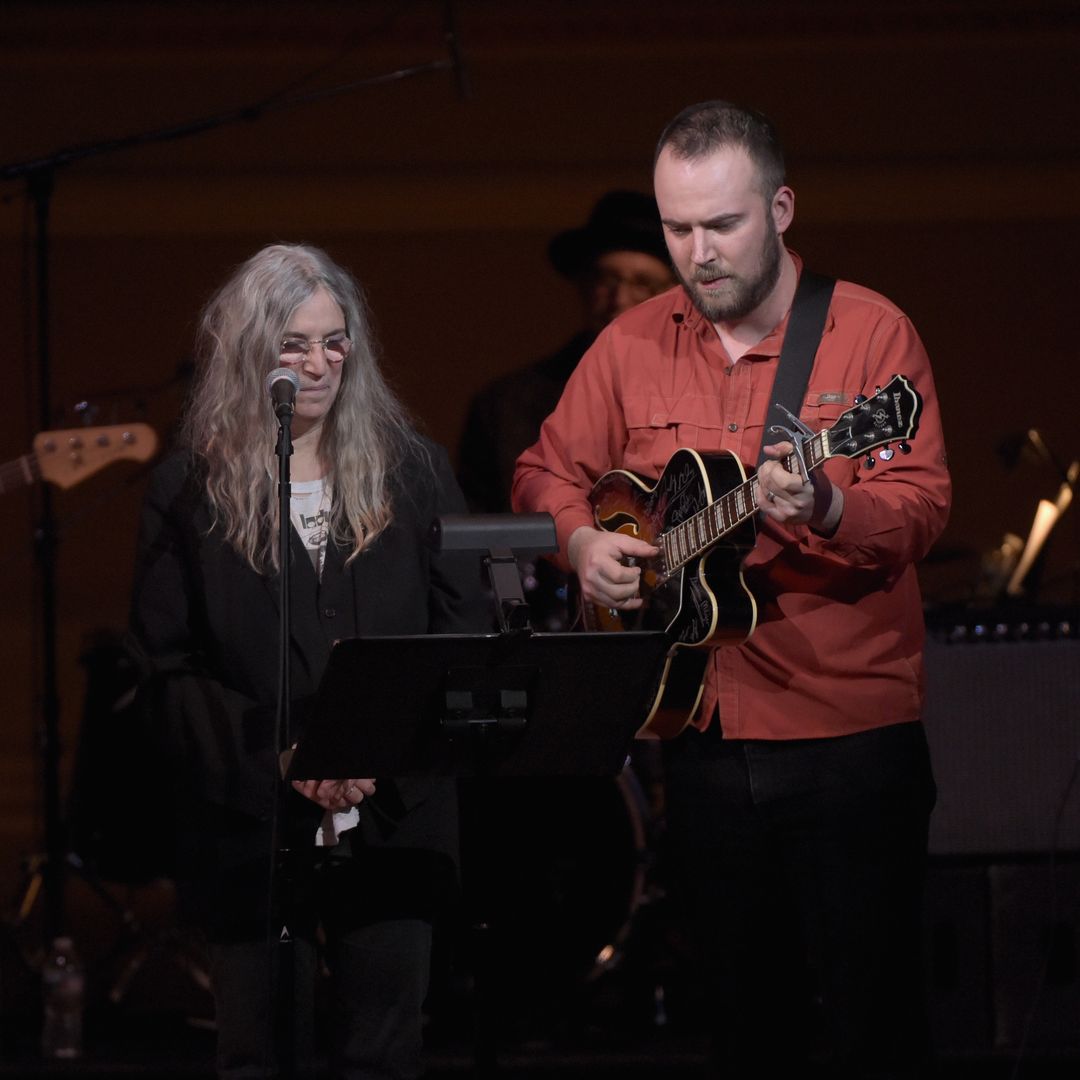 Patti Smith and Jackson Smith perform onstage during the Tibet House US 30th Anniversary Benefit Concert & Gala to celebrate Philip Glass's 80th Birthday at Carnegie Hall on March 16, 2017 in New York City. 