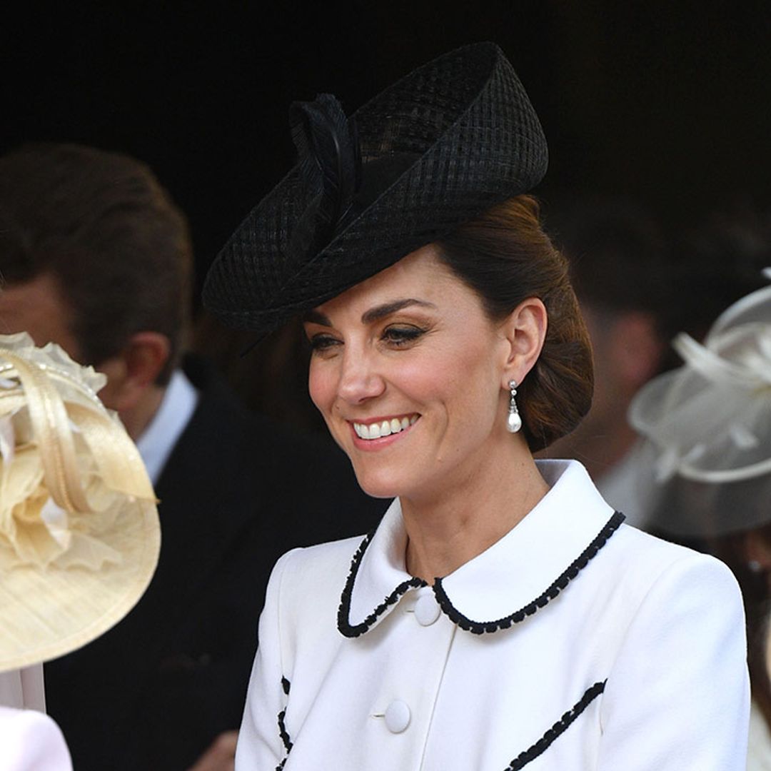 Kate Middleton looks outstanding in Catherine Walker at the Order of the Garter