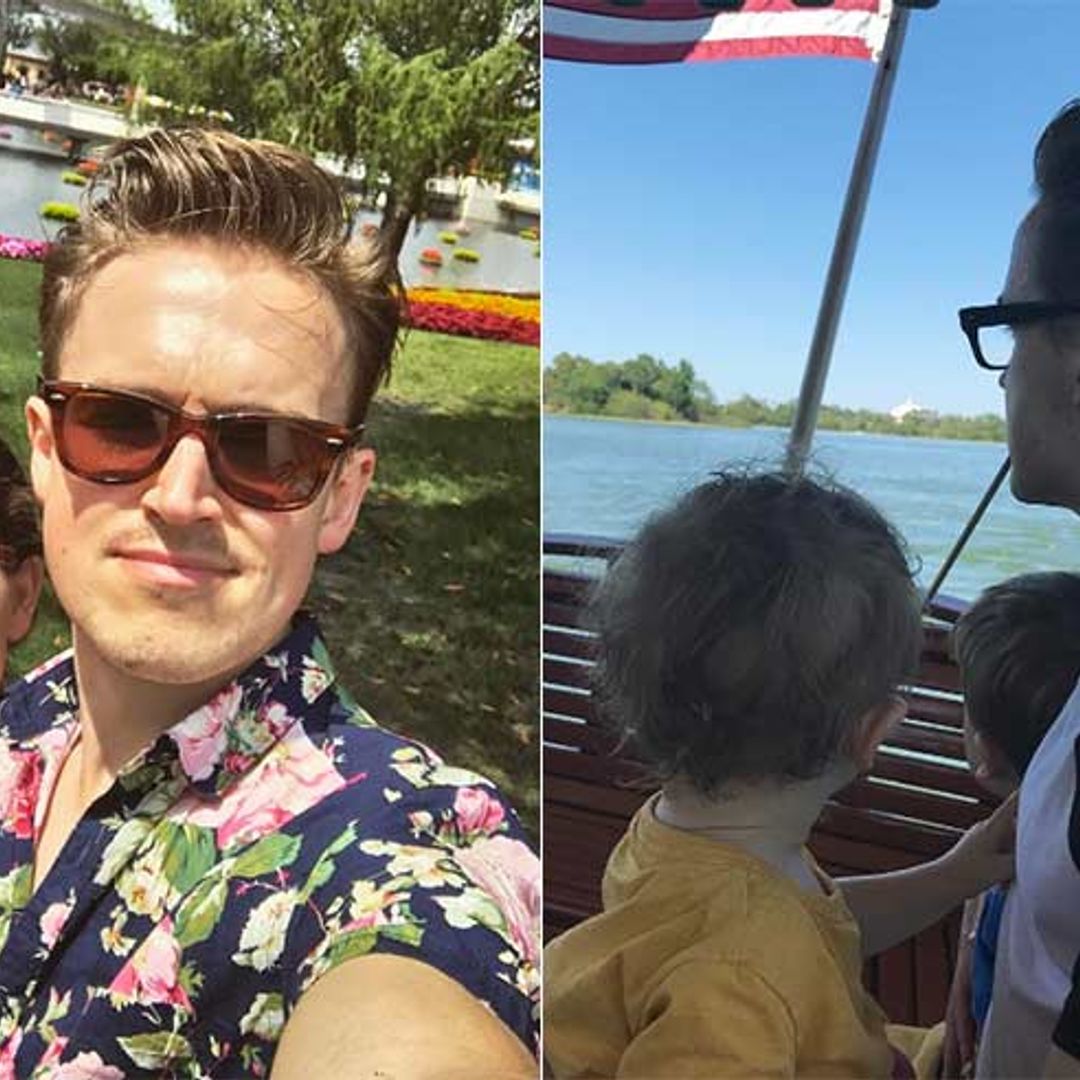 See the 'magical moment' Tom and Giovanna Fletcher's son Buzz met his Disney namesake
