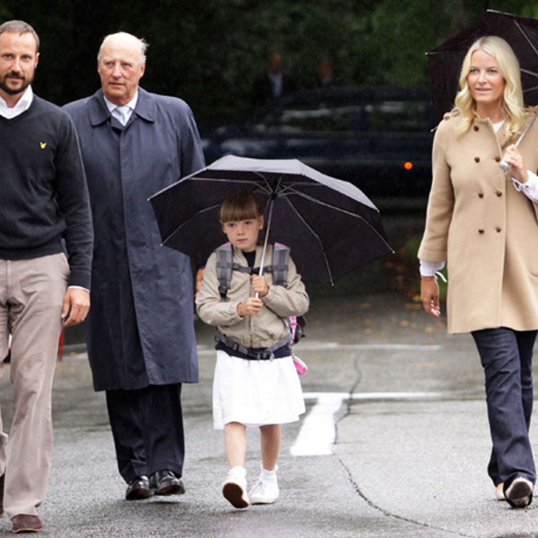 Norway's future queen raring to go on her first day at local state school