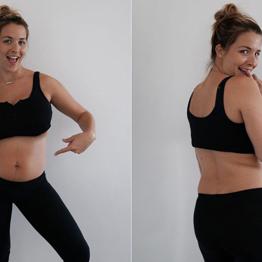 Gemma Atkinson proudly shows off post-baby curves as she starts exercising again
