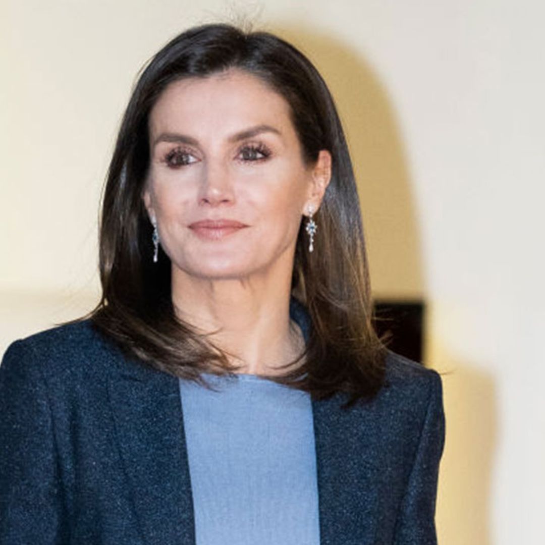 Queen Letizia wows royal fans in fitted grey suit and stilettos