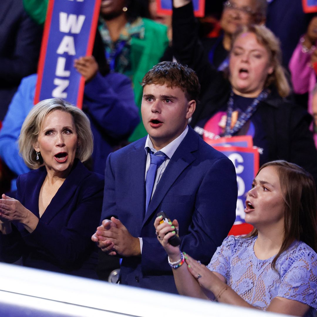 Tim Walz's kids Hope and Gus make emotional appearance at DNC as son breaks down in tears