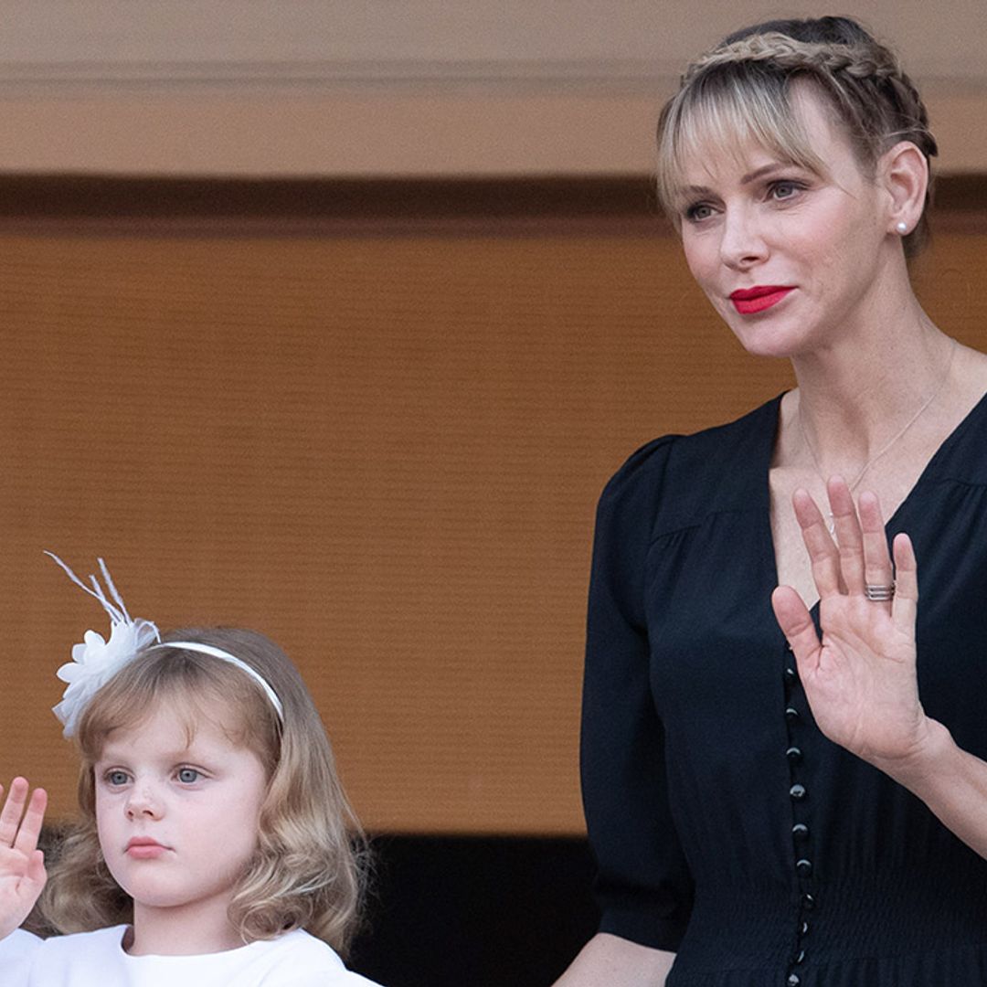 Princess Charlene cuddles up with Princess Gabriella ahead of first official engagement