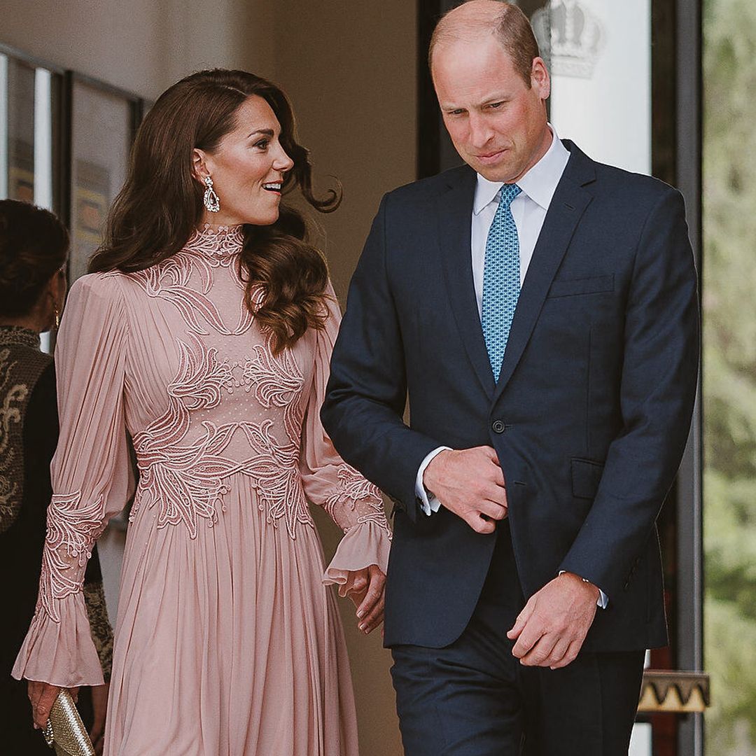 Princess Kate's reaction to Princess Rajwa's royal wedding dress caught on camera