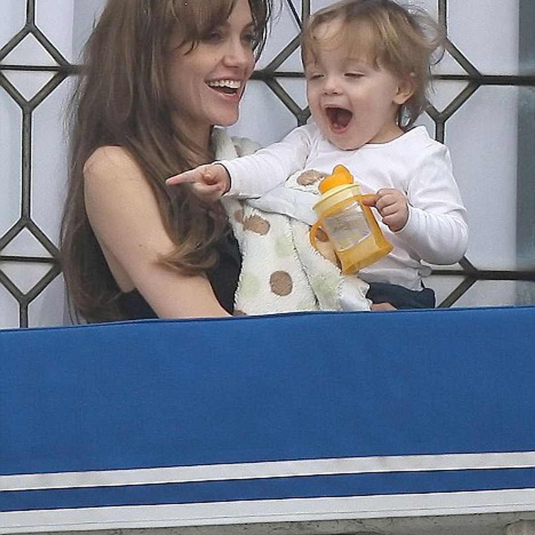 Like mother like son: Angelina and Knox's bonding on the balcony