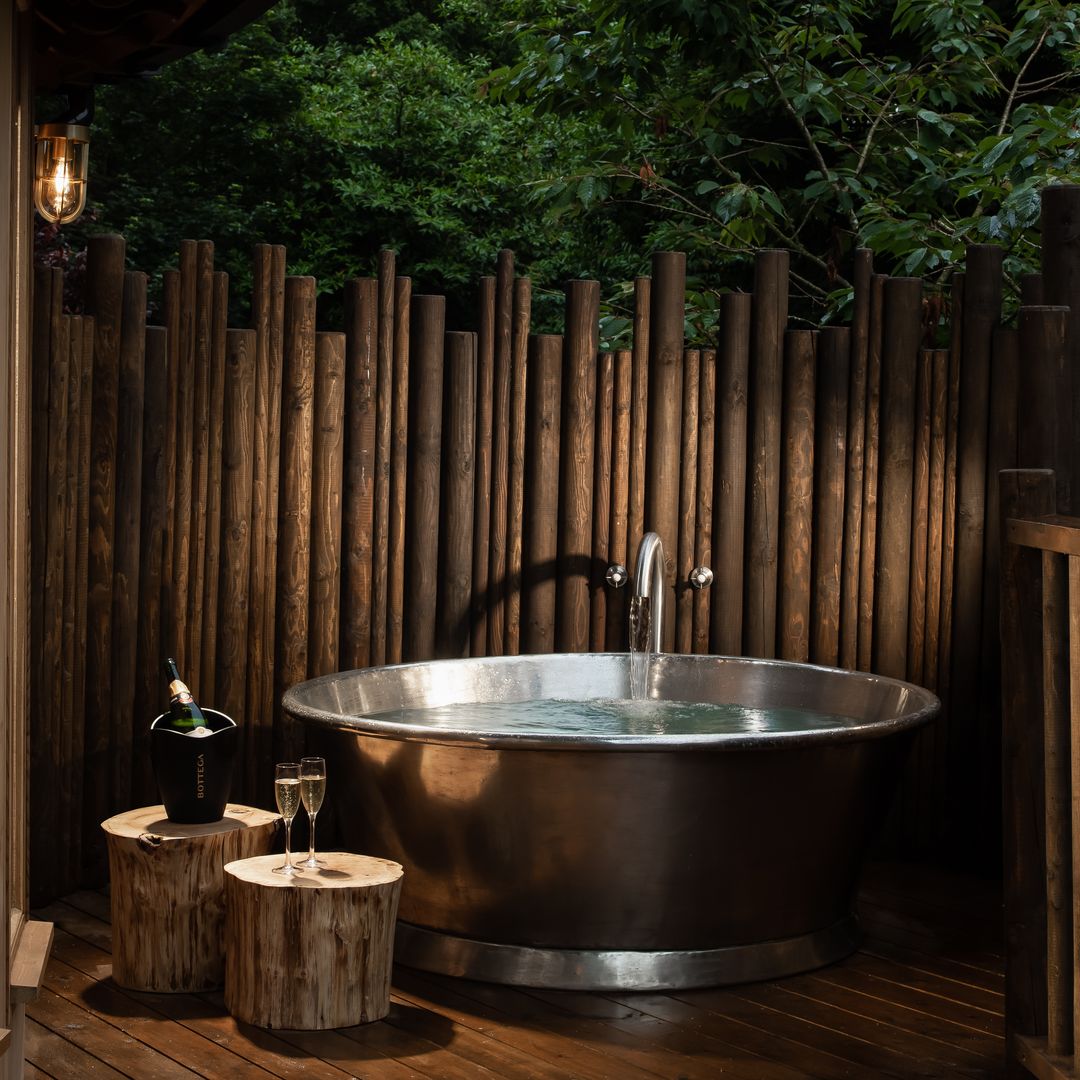 exterior shot of decking without door bath luxury lodges