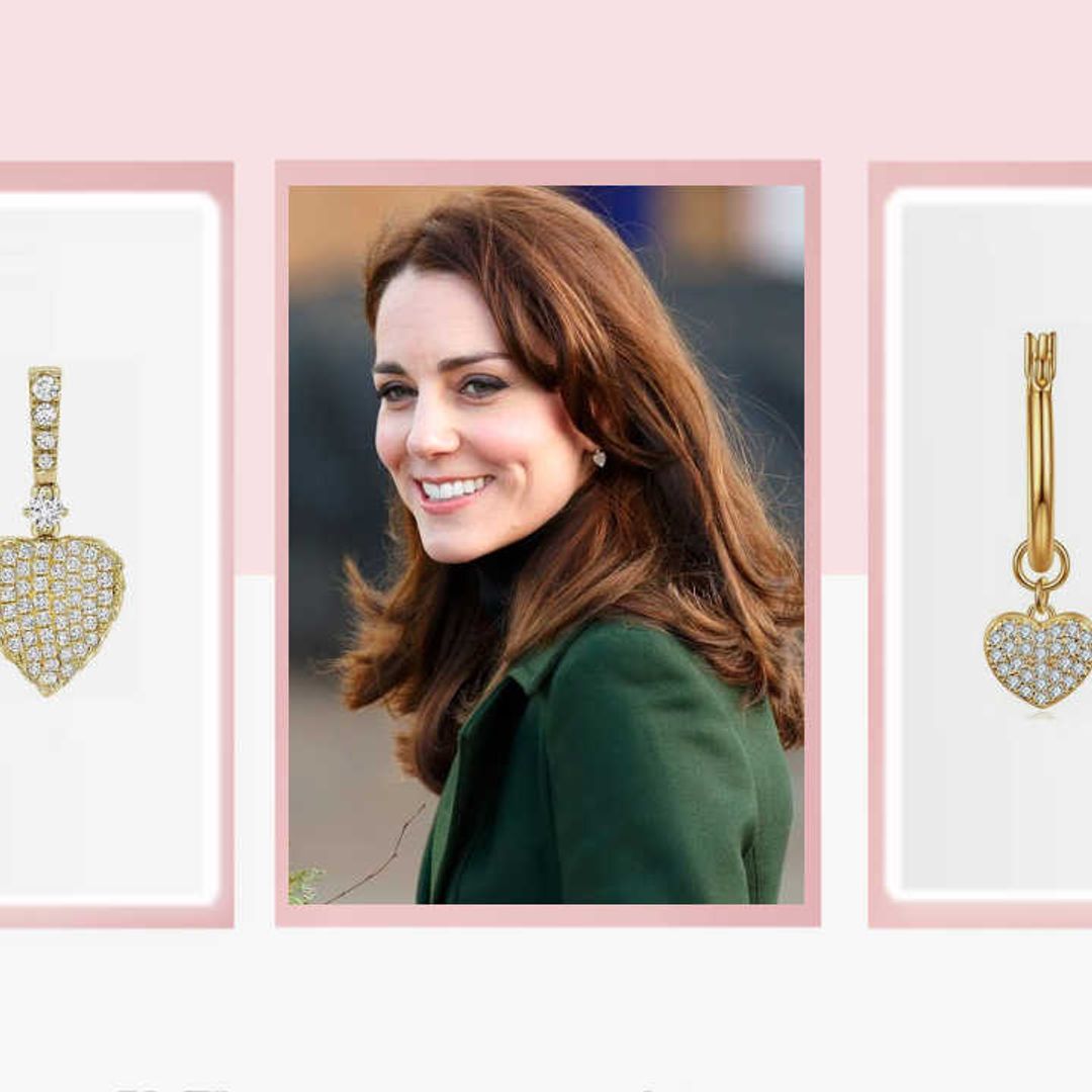 Look for Less  Dress Like A Duchess  Kate middleton jewelry Crystal heart  earrings Bridal wedding earrings