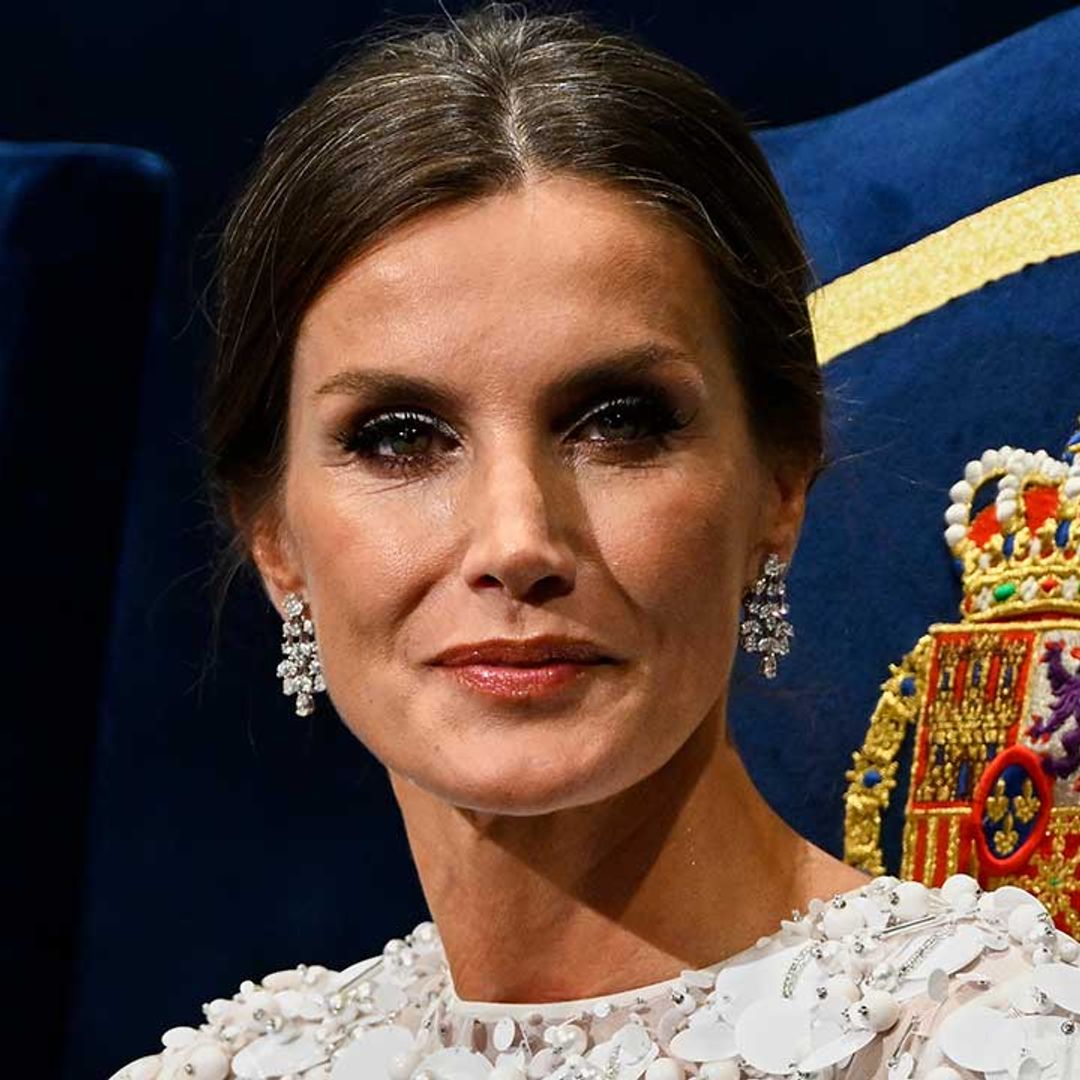 Queen Letizia is picture perfect in designer dress with the prettiest detail