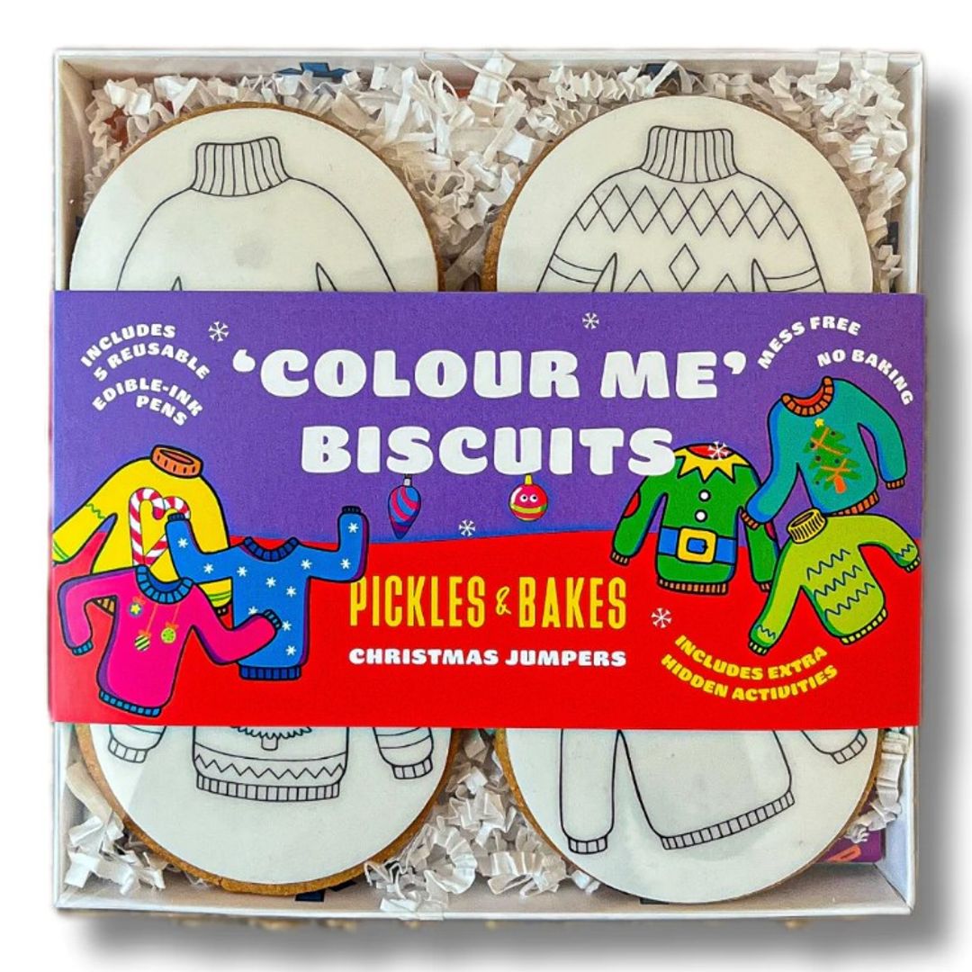 Christmas jumper biscuits from Pickles & Bakes