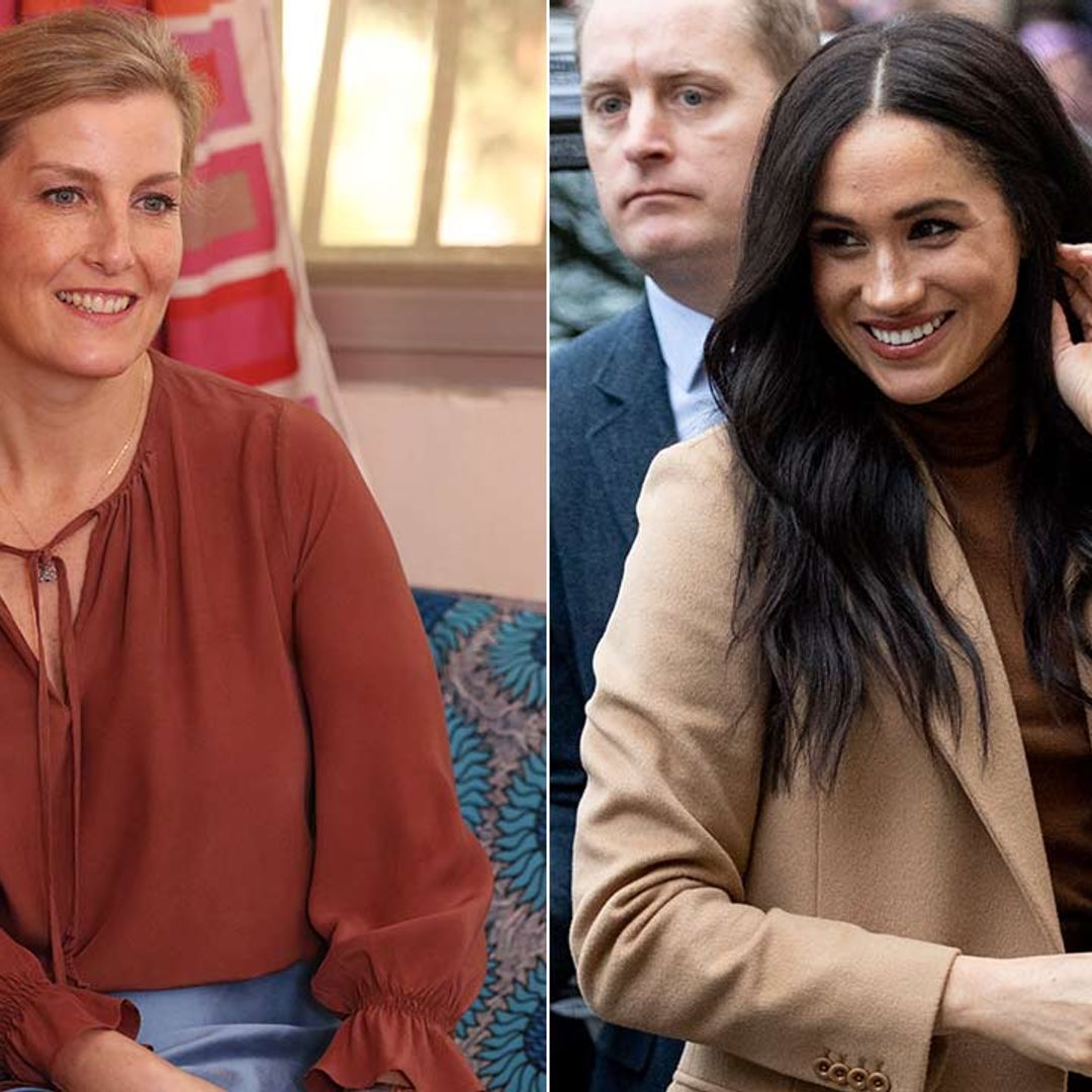 The Countess of Wessex takes style cues from Meghan Markle in chic satin skirt