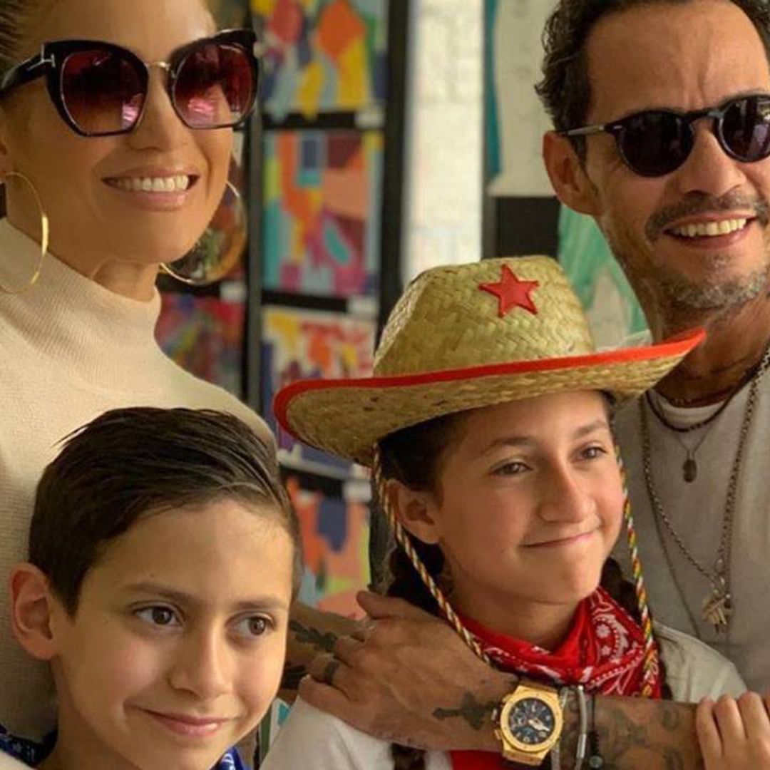 Marc Anthony looks identical to twins Emme and Max in incredible throwback photo